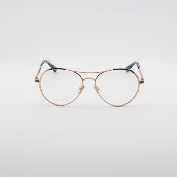 Jimmy Choo JC244 0OGA 00 Eyeglasses Gold/Teal 56mm Round Frame - Picture 4 of 10